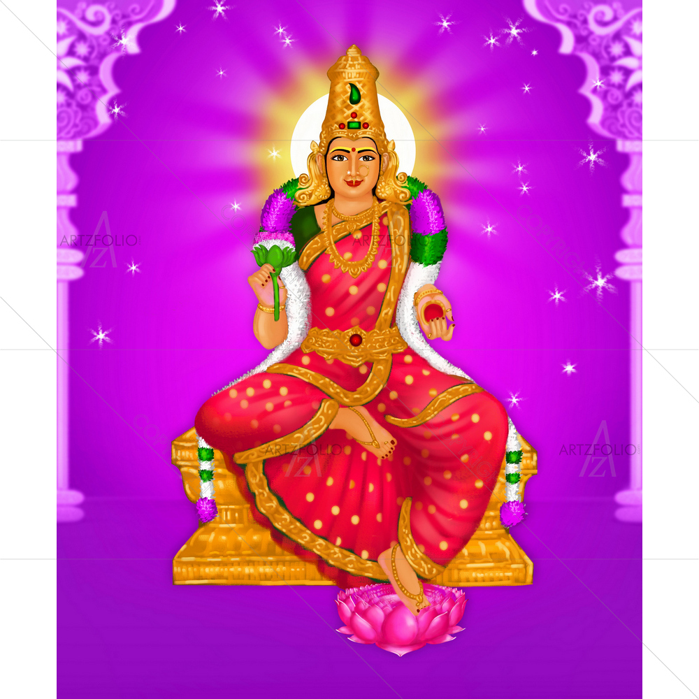 Portrait of Lalitha Sahasranamam — Devotional custom art by ArtzFolio