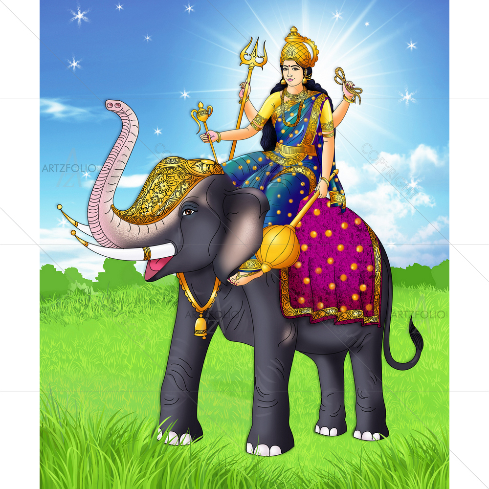 Goddess Sampatkari — Devotional custom art by ArtzFolio