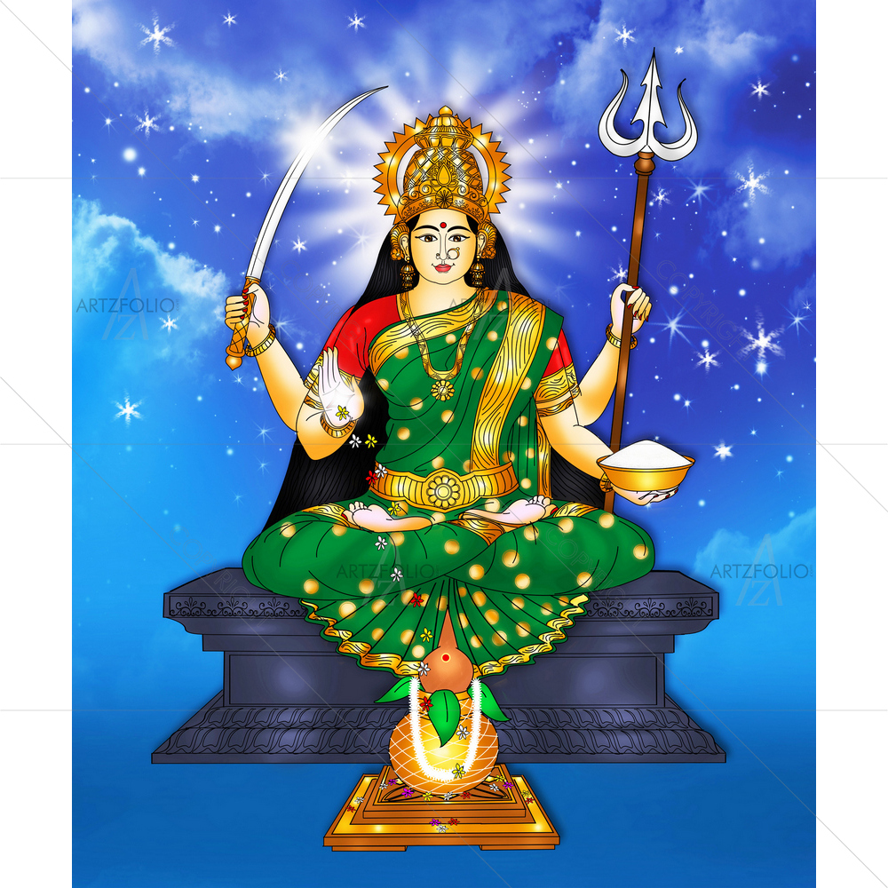 Hindu Goddess Santoshi Mata — custom-size art design 5014889