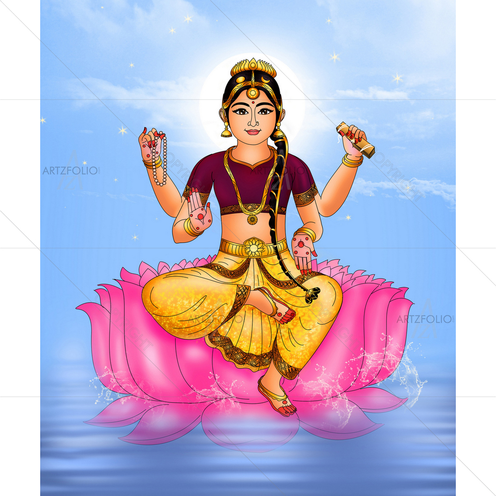 Balambika Dasakam Sacred Text — Devotional custom art by ArtzFolio
