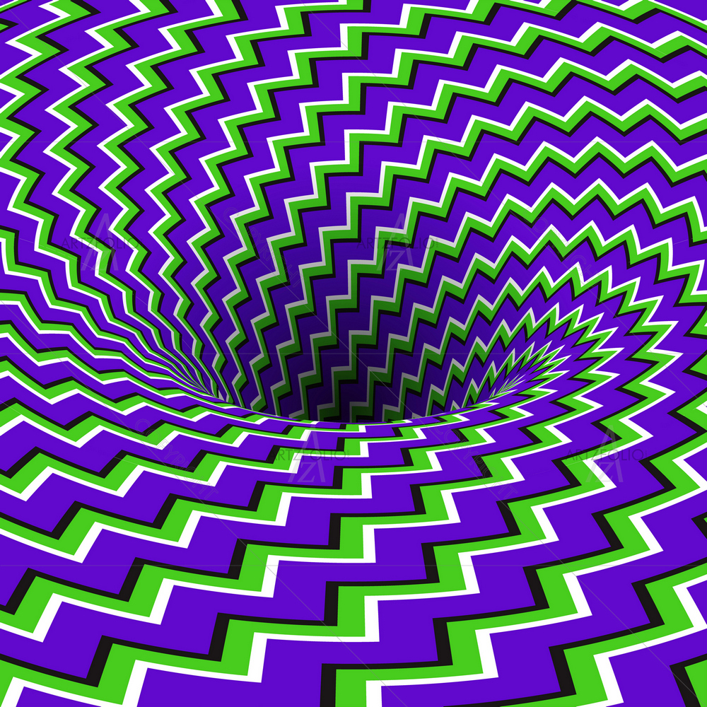 Absorbing Hole of Zigzag Stripes — custom-size art design 5014906