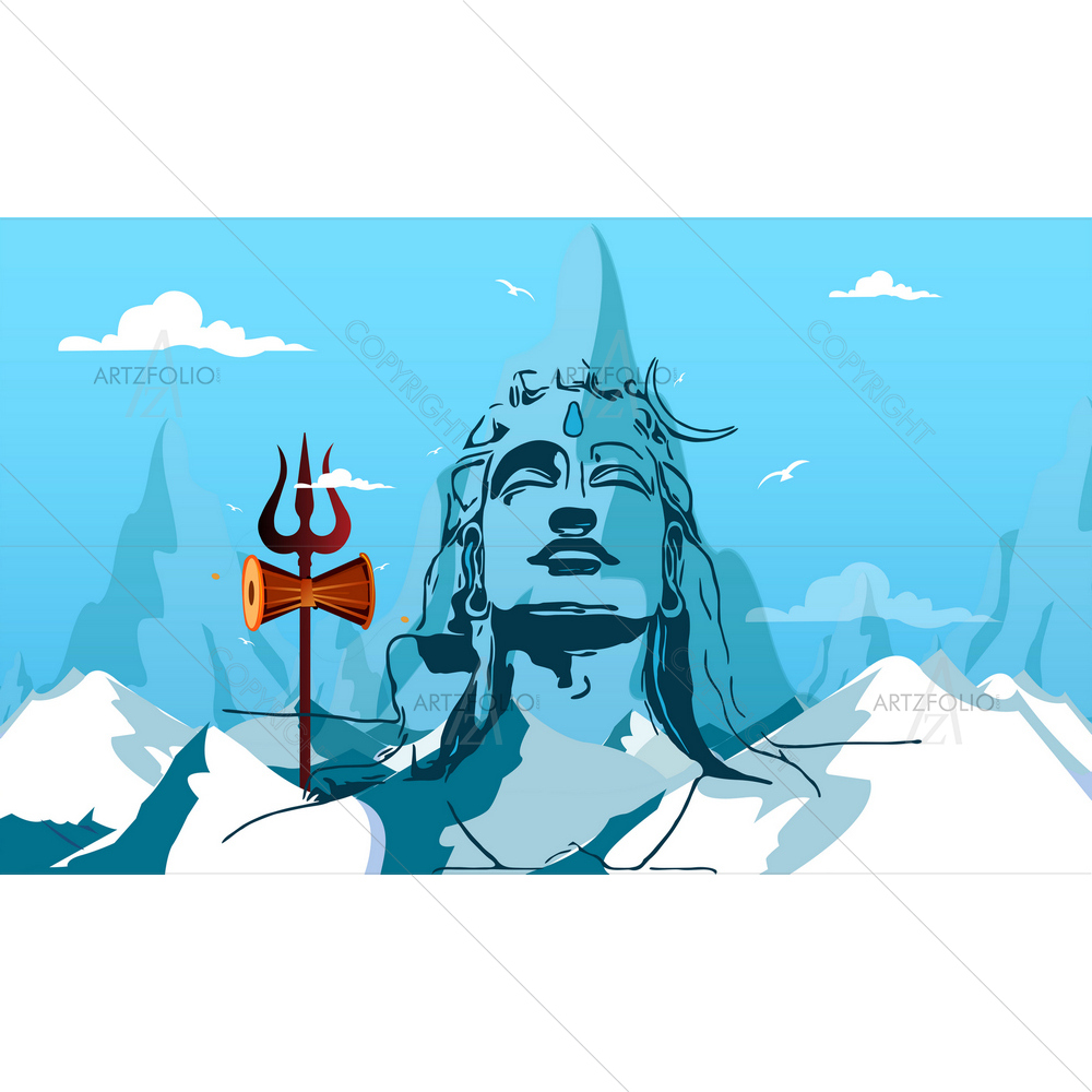 Lord Shiva Portrait — Devotional custom art by ArtzFolio