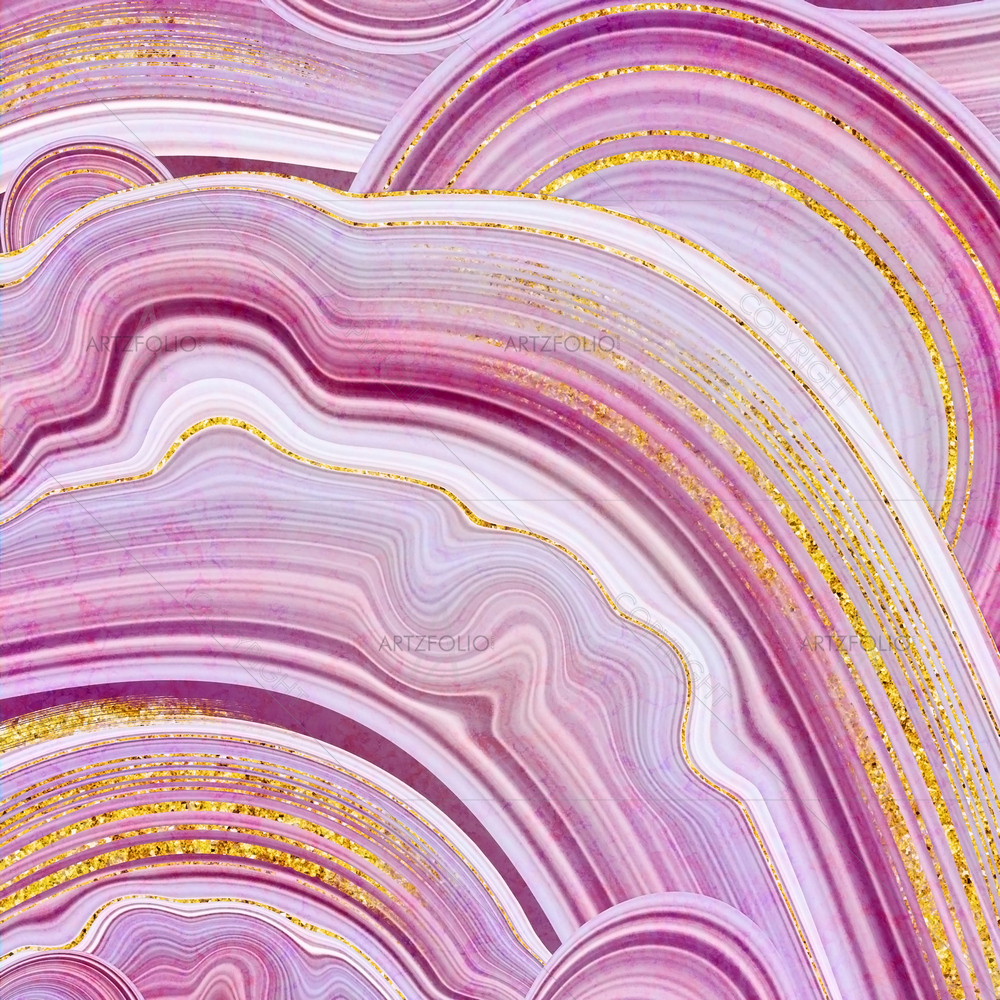 Agate with Pink and Gold Veins — custom-size art design 5014922