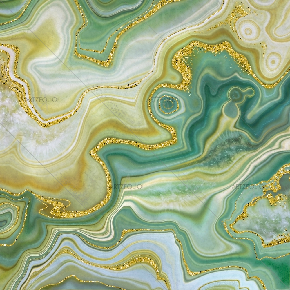 Green Onyx Agate Marble D2 — Fluid marble custom art by ArtzFolio