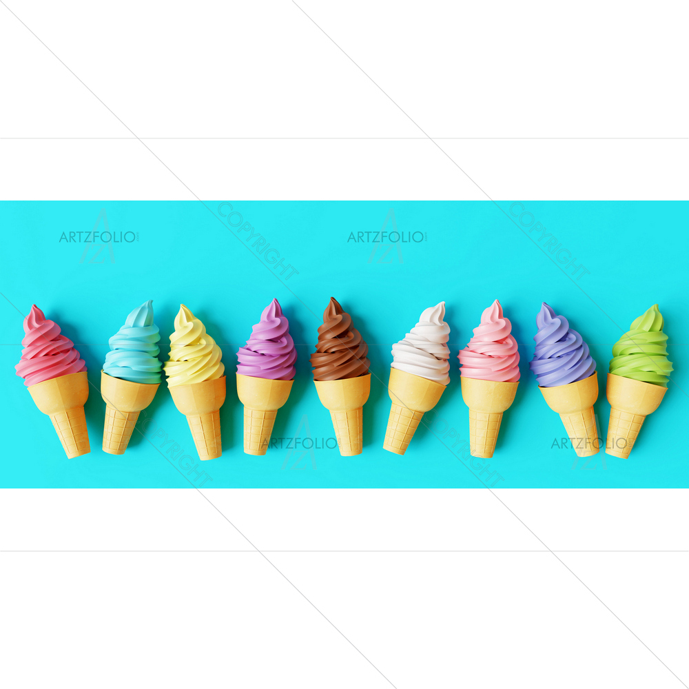 3D Colorful Icecream — custom-size art design 5014944