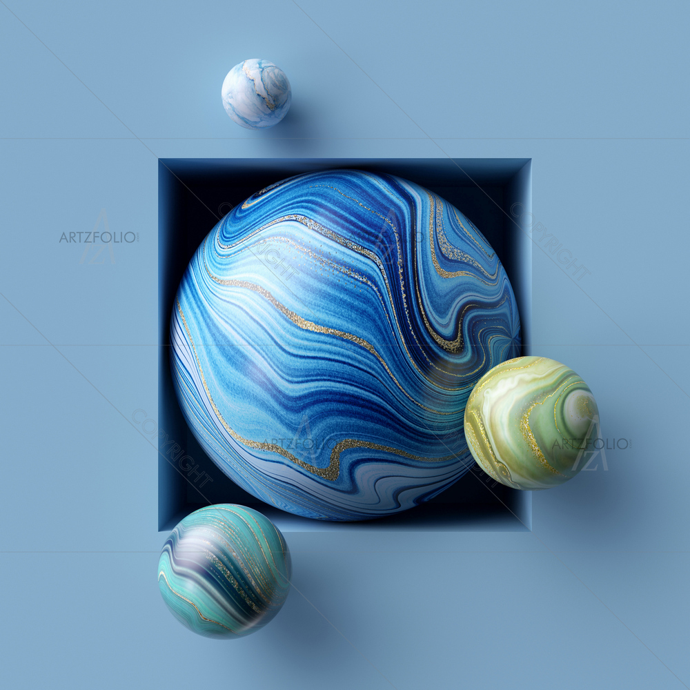 3D Abstract Balls D1 — custom-size art design 5014948