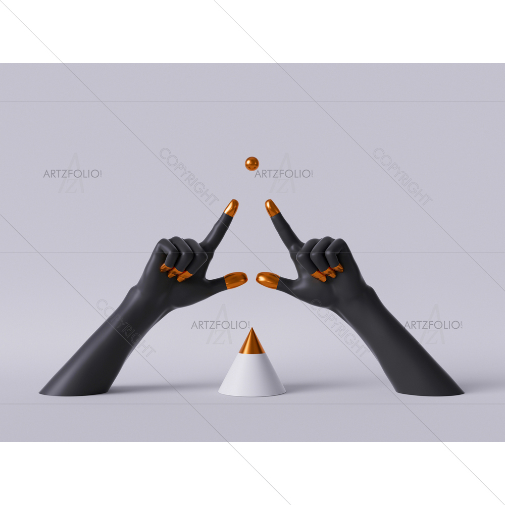 3D Image Black Mannequin Hands — Abstract custom art by ArtzFolio