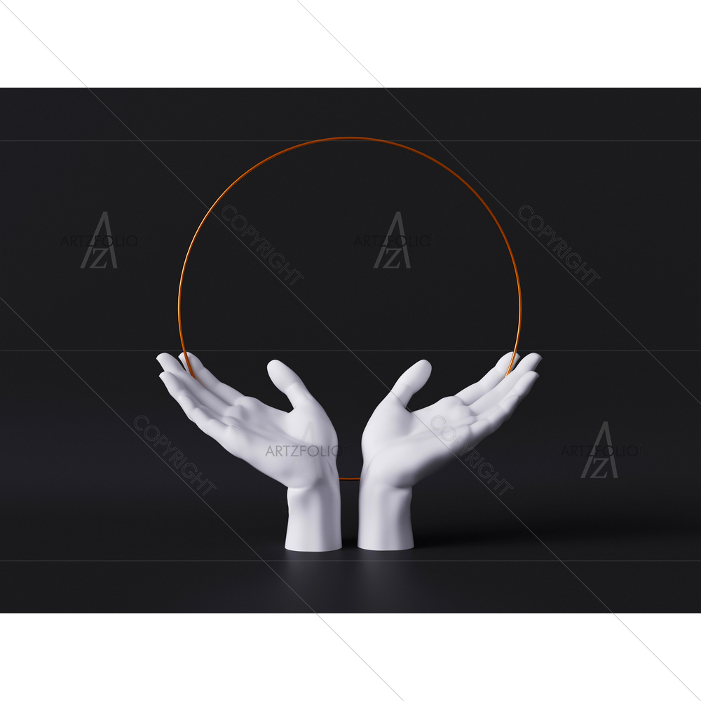 3D Image White Female Hands — Devotional custom art by ArtzFolio