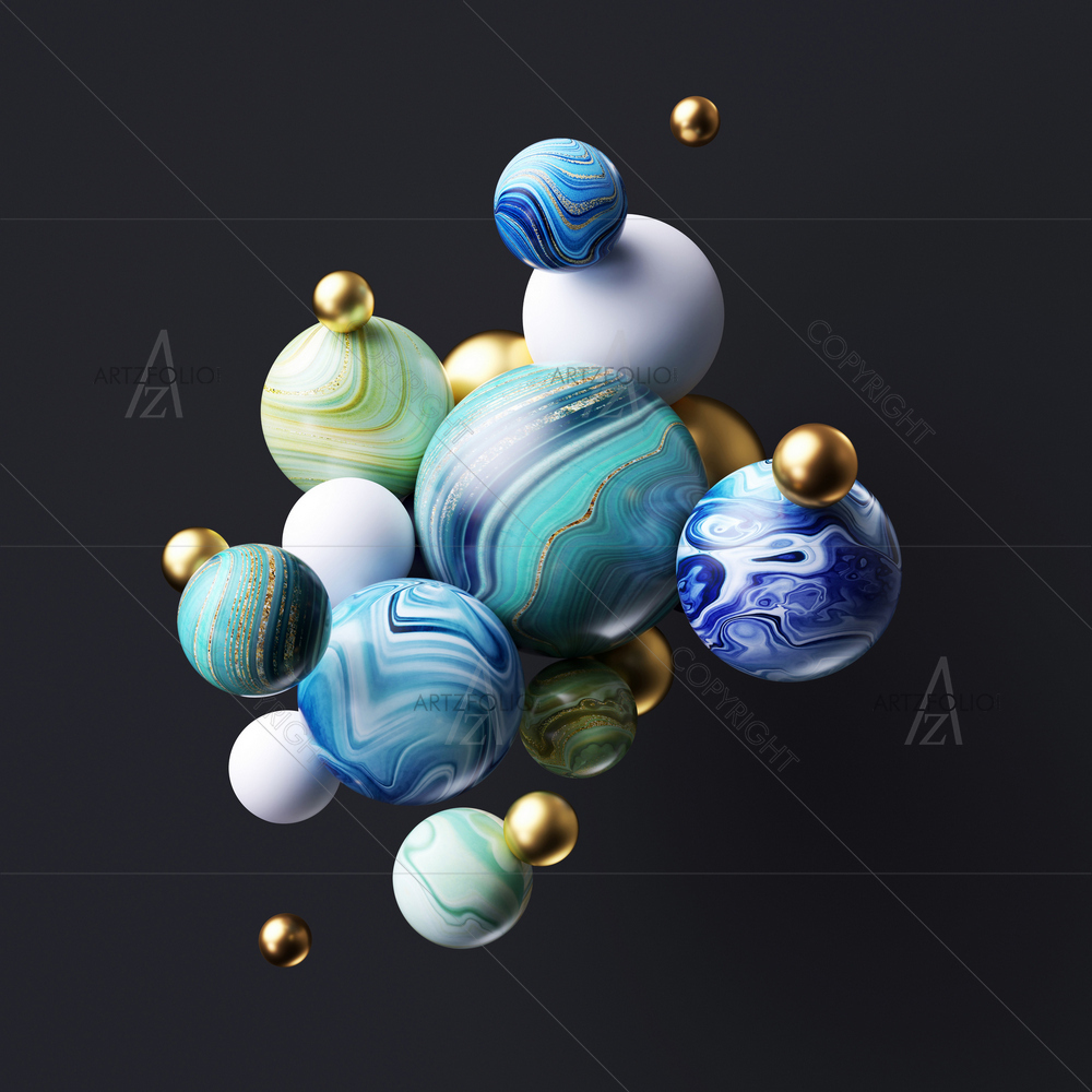 3D Abstract Balls D2 — custom-size art design 5014955