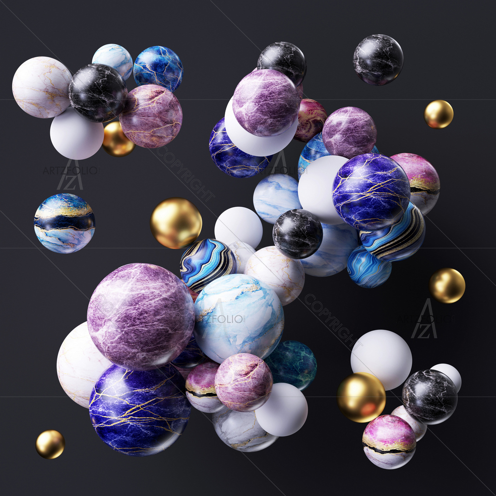 3D Abstract Balls D3 — custom-size art design 5014956