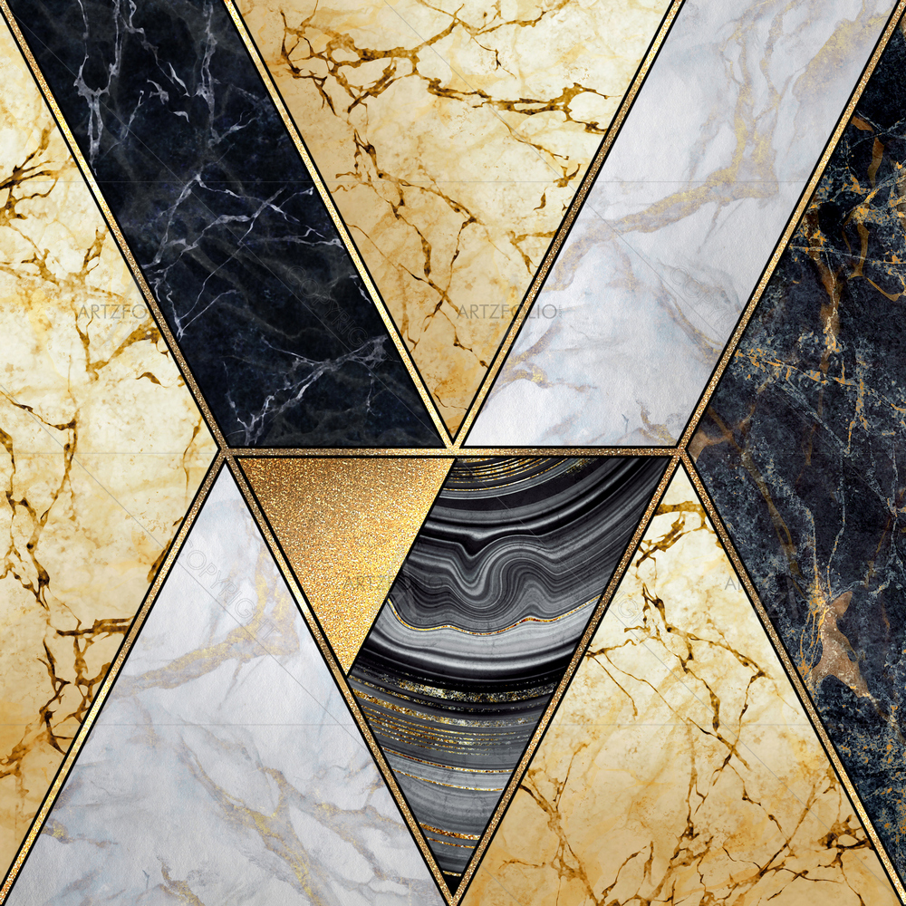 Abstract Marble Gold Pattern D1 — custom-size art design 5014959