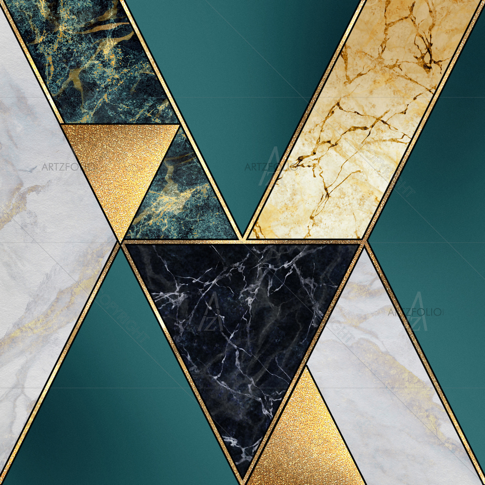 Abstract Marble Gold Pattern D3 — Fluid marble custom art by ArtzFolio