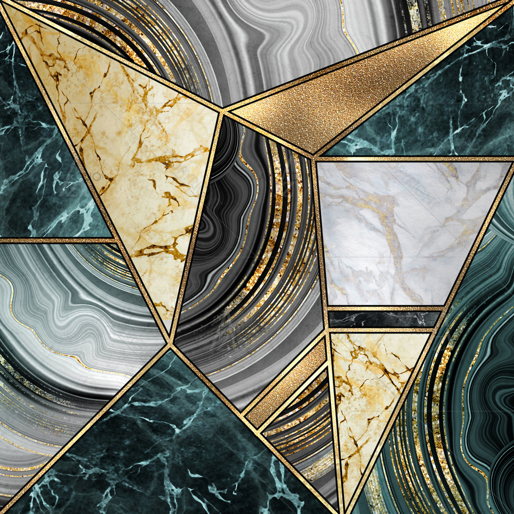 Abstract Marble Gold Pattern D4 — Fluid marble custom art by ArtzFolio