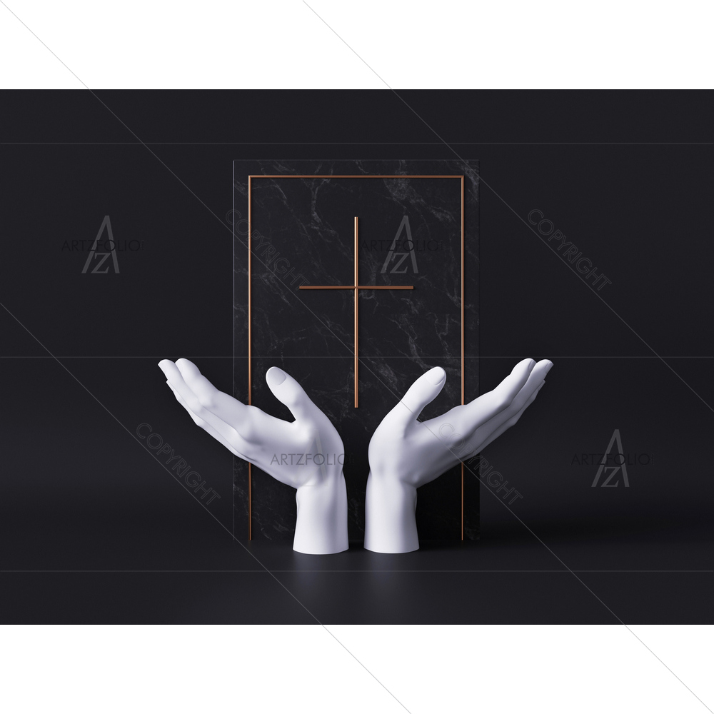 3D White Mannequin Hands D1 — custom-size art design 5014963