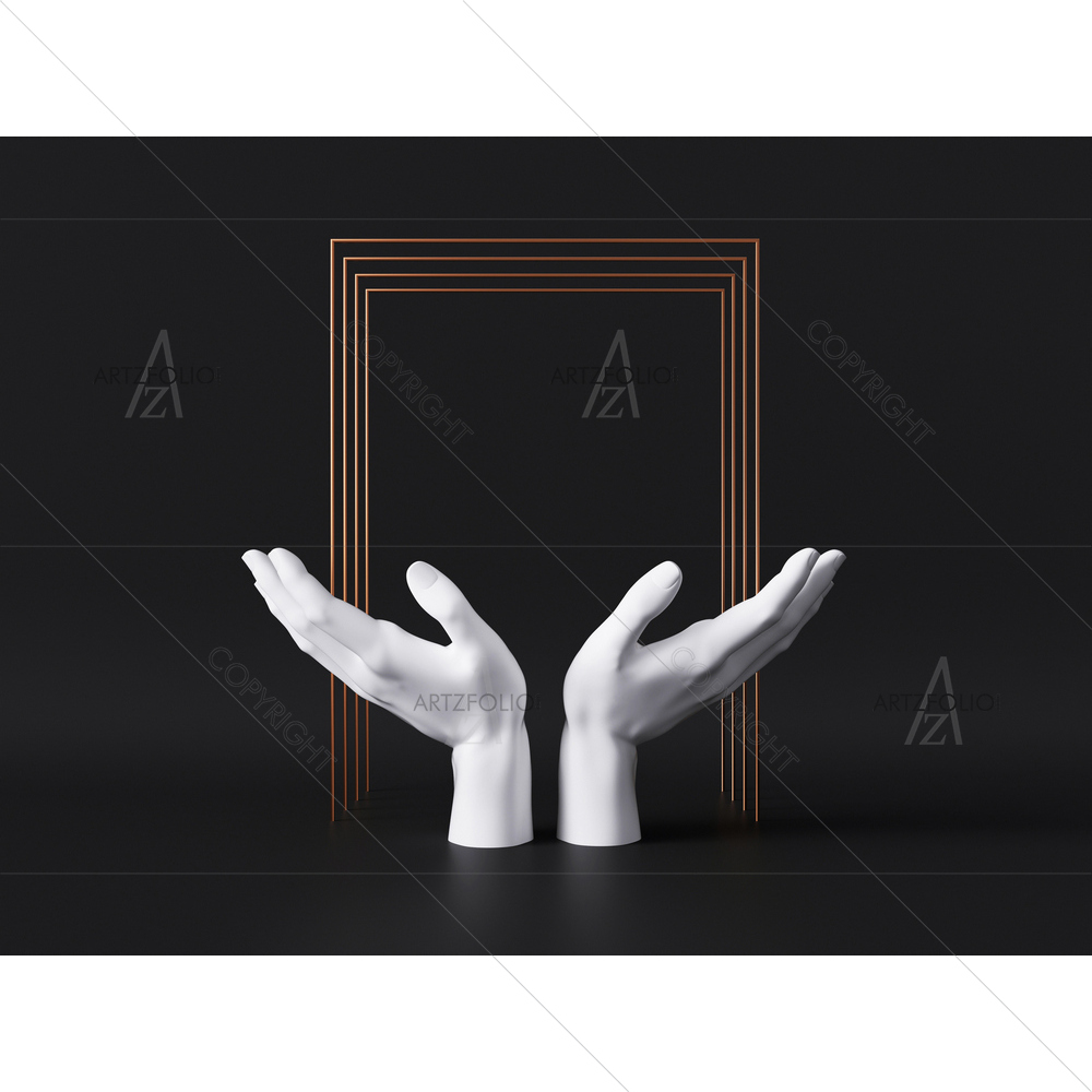 3D White Mannequin Hands D2 — custom-size art design 5014964