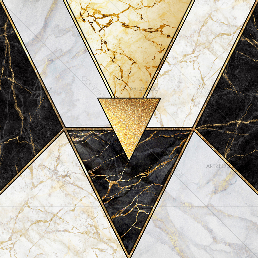 Abstract Marble Gold Pattern D5 — Fluid marble custom art by ArtzFolio