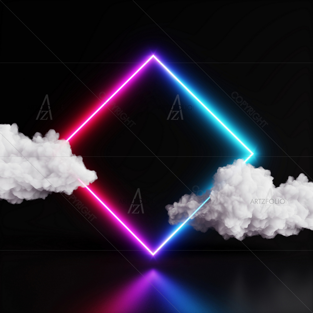 Neon Lights with Cloud — custom-size art design 5014988