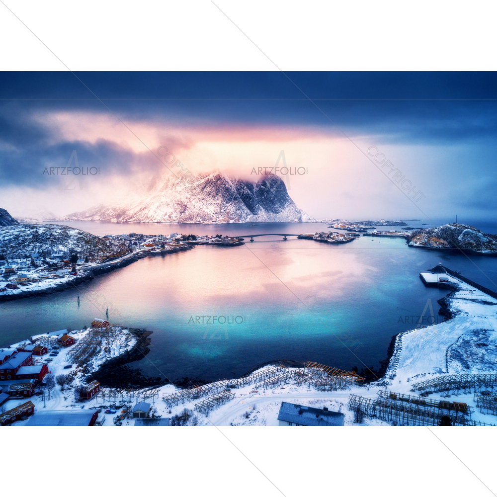 Aerial Reine, Lofoten Island, Norway — Architecture custom art by ArtzFolio