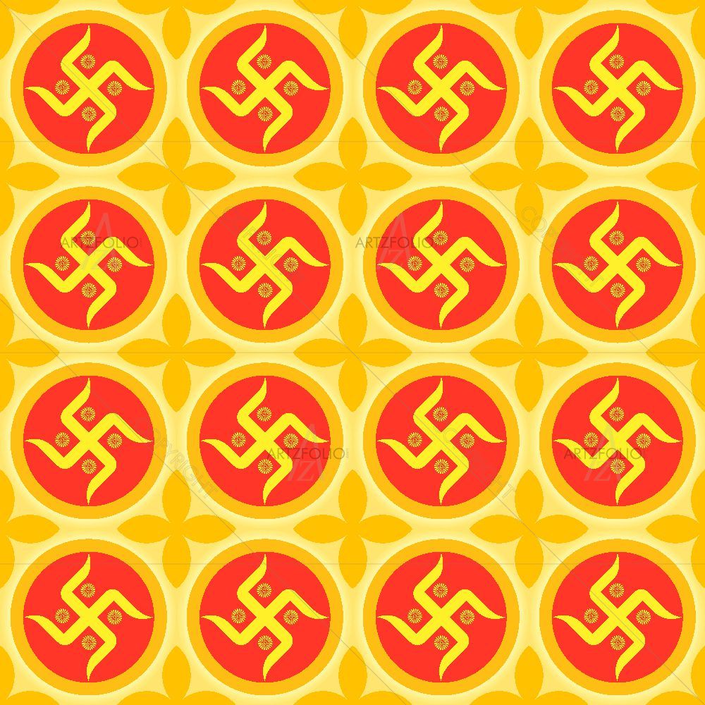 Traditional Hindu Swastika — Devotional custom art by ArtzFolio
