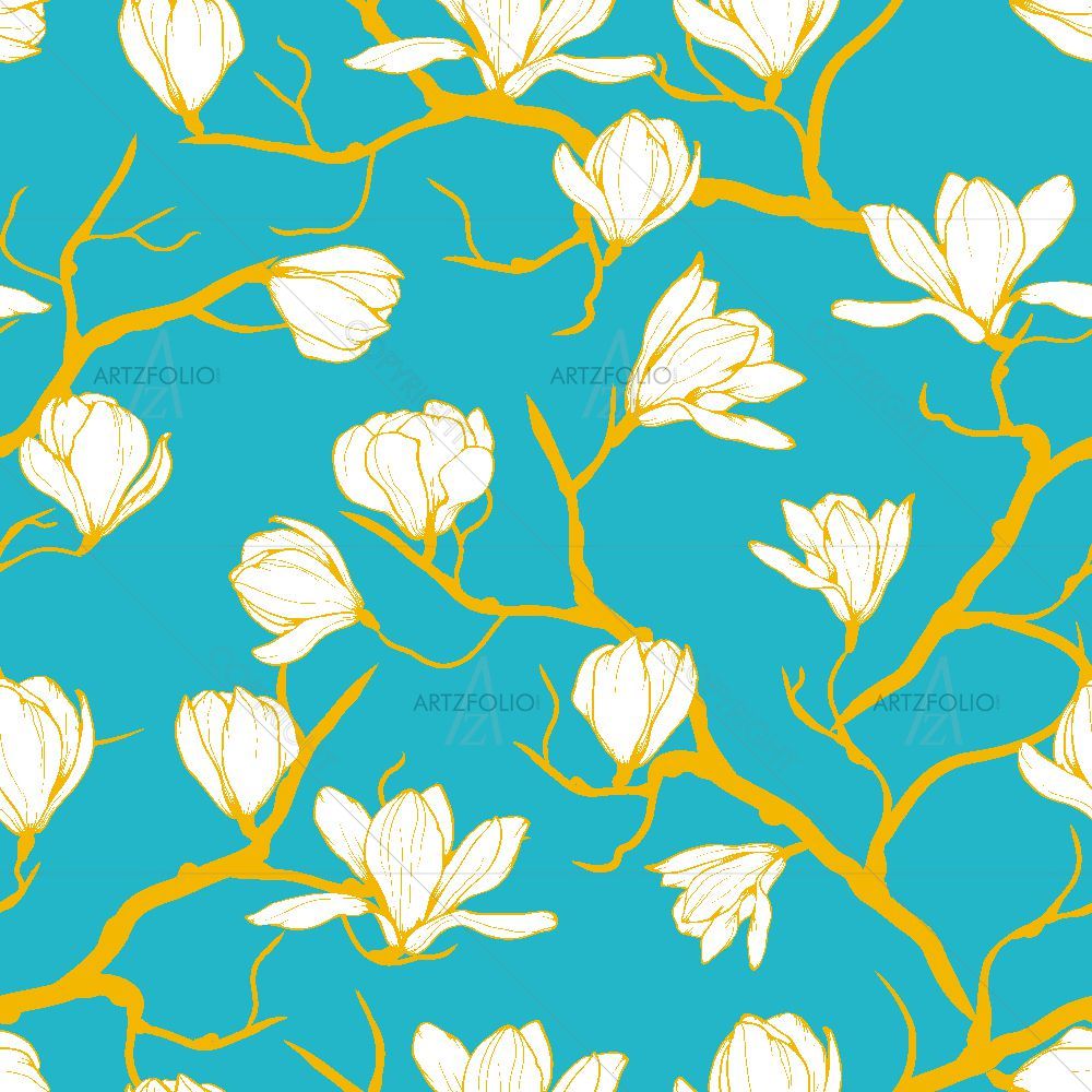Floral Magnolia D2 — custom-size art design 5015011