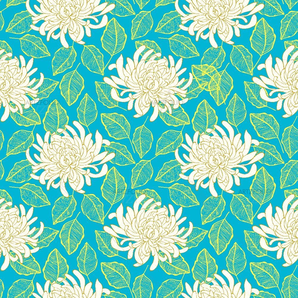 Chrysanthemum Flower D2 — custom-size art design 5015015