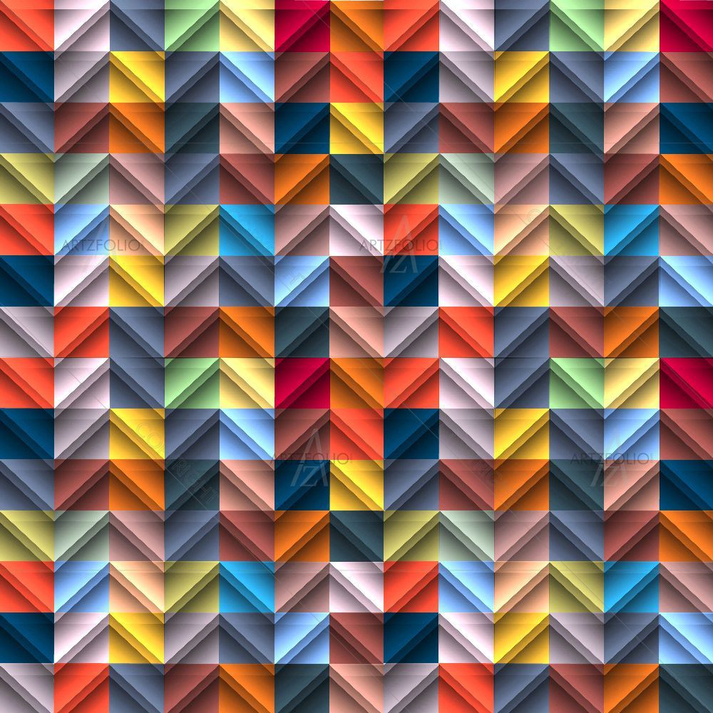 Colorful Retro Zigzag — Abstract custom art by ArtzFolio