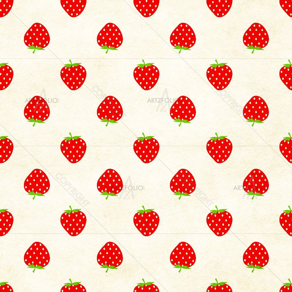 Strawberries Pattern — Ancient custom art by ArtzFolio