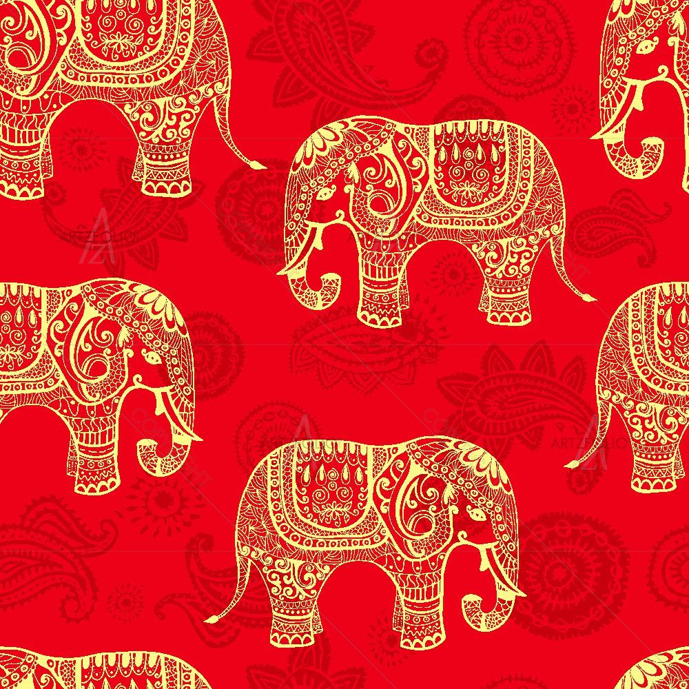 Indian Elephants — African custom art by ArtzFolio