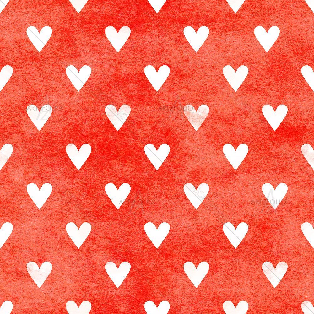 White Watercolor Hearts — custom-size art design 5015065