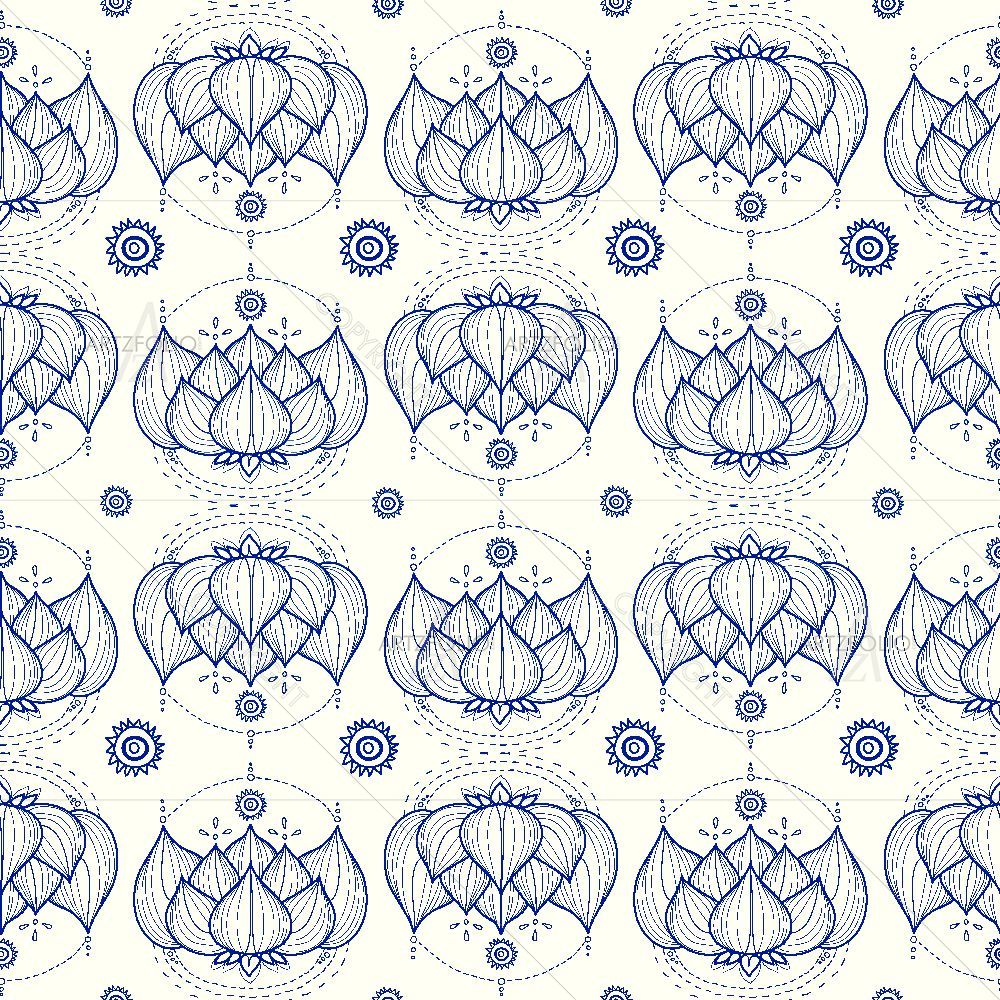 Lotus Flower Pattern — Devotional custom art by ArtzFolio