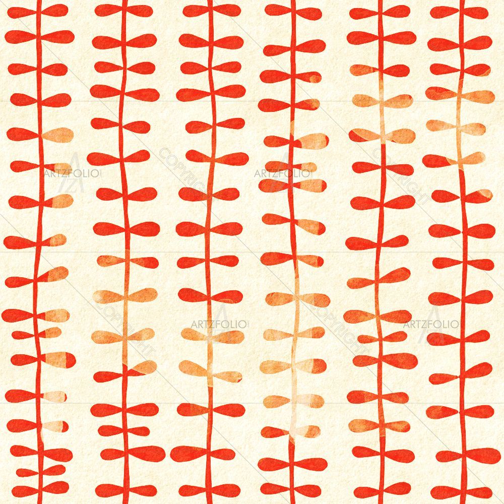 Red Primitive Watercolor — custom-size art design 5015095