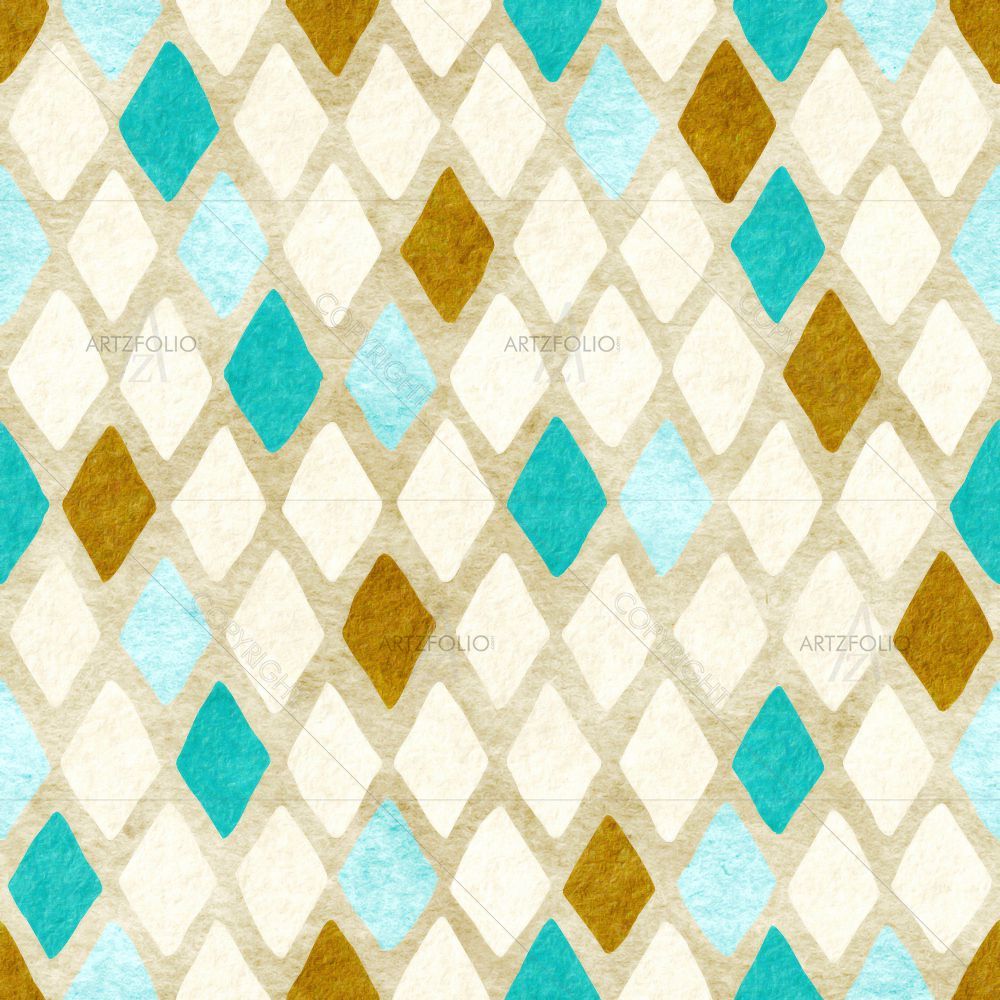 Blue Gold Harlequin — custom-size art design 5015104