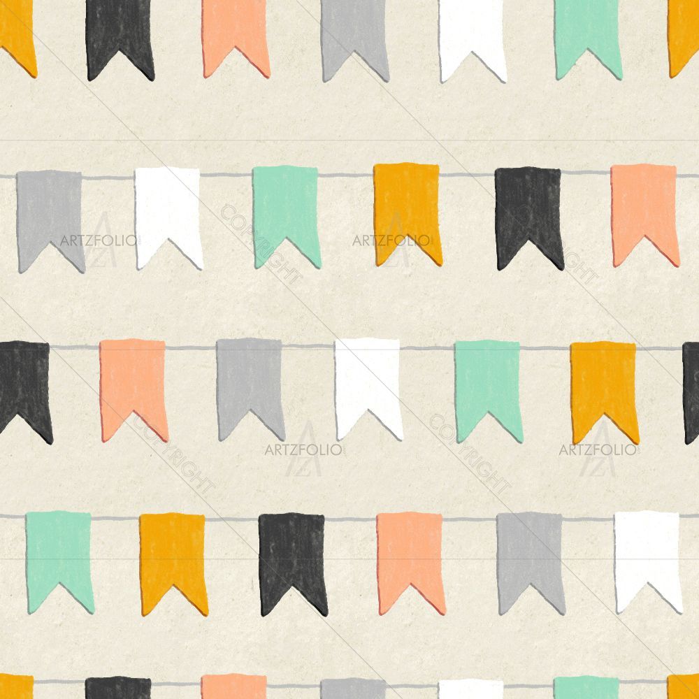 Hand Drawn Bunting Style — Abstract custom art by ArtzFolio