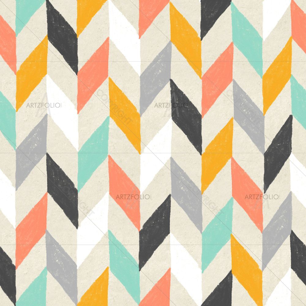 Colorful Zig Zag D2 — Abstract custom art by ArtzFolio