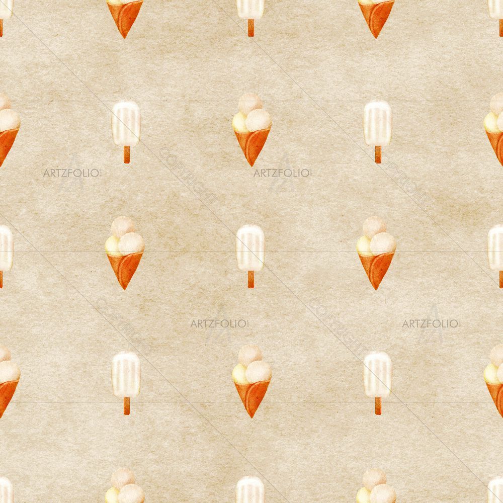 Watercolor Ice Cream D6 — Kids & Nursery custom art by ArtzFolio