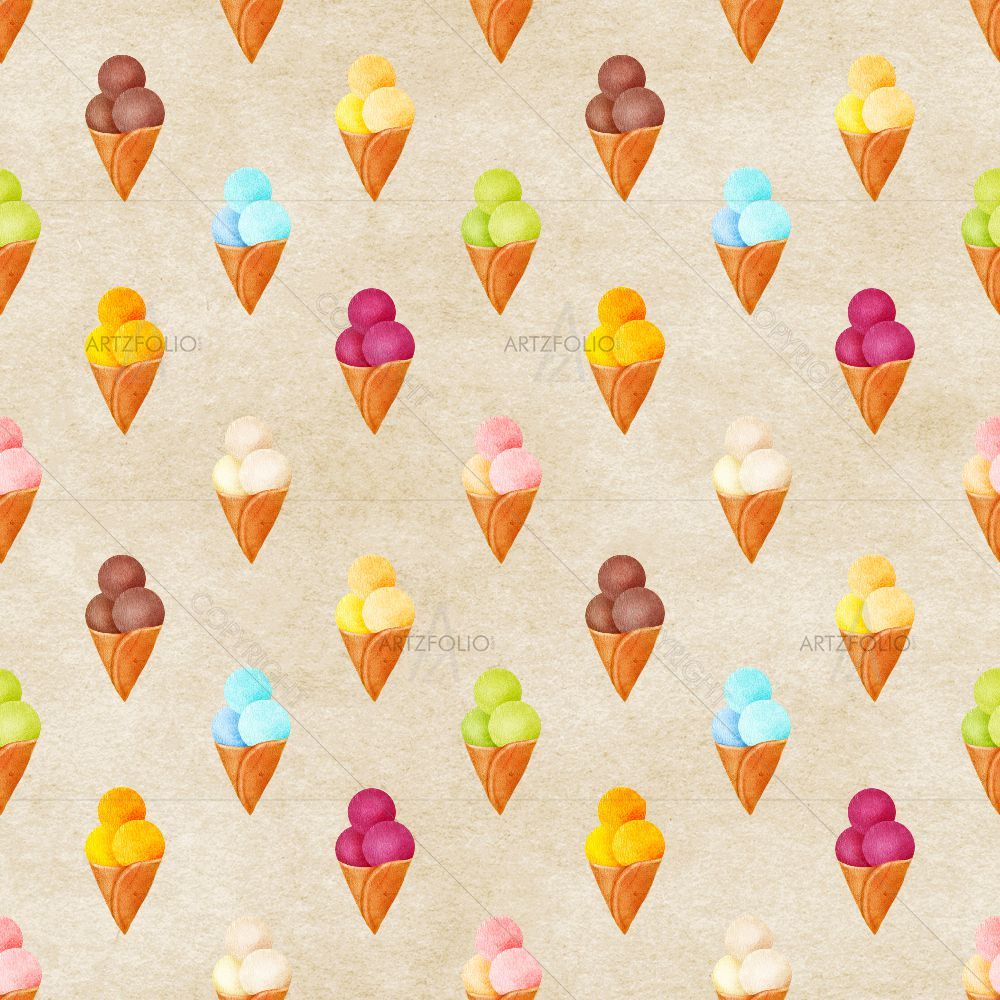 Watercolour Ice Cream — custom-size art design 5015162