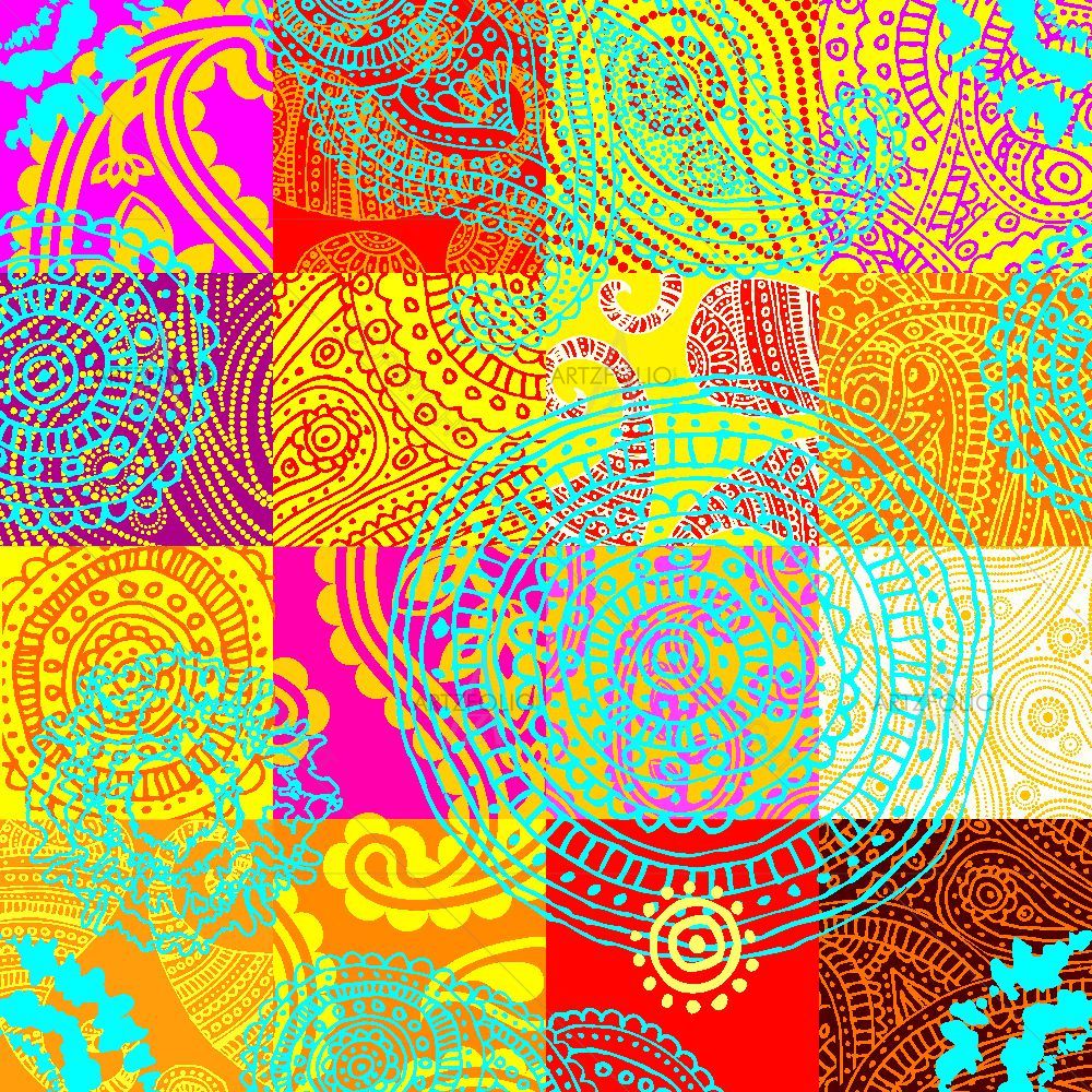Colorful Patchwork Style — custom-size art design 5015164