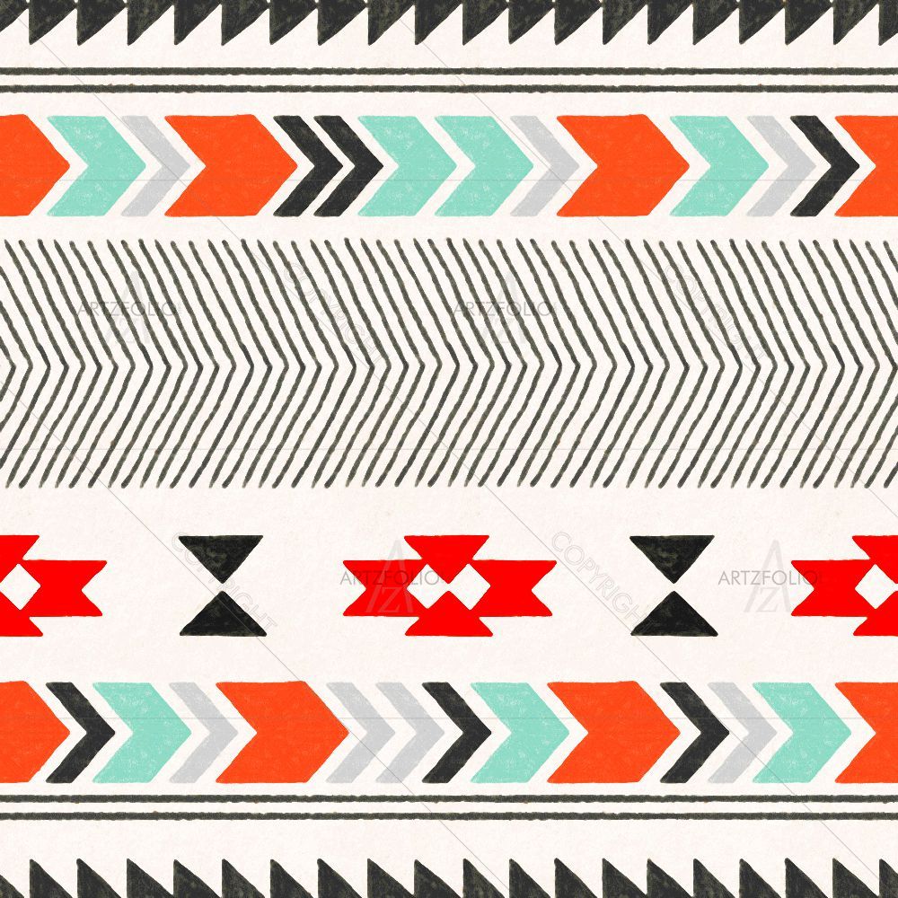 Tribal Ikat Pattern D8 — Abstract custom art by ArtzFolio