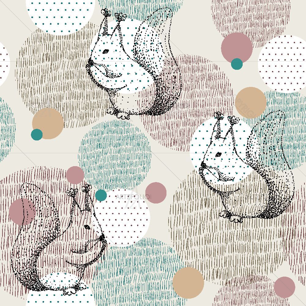 Geometric Squirrel — Abstract custom art by ArtzFolio