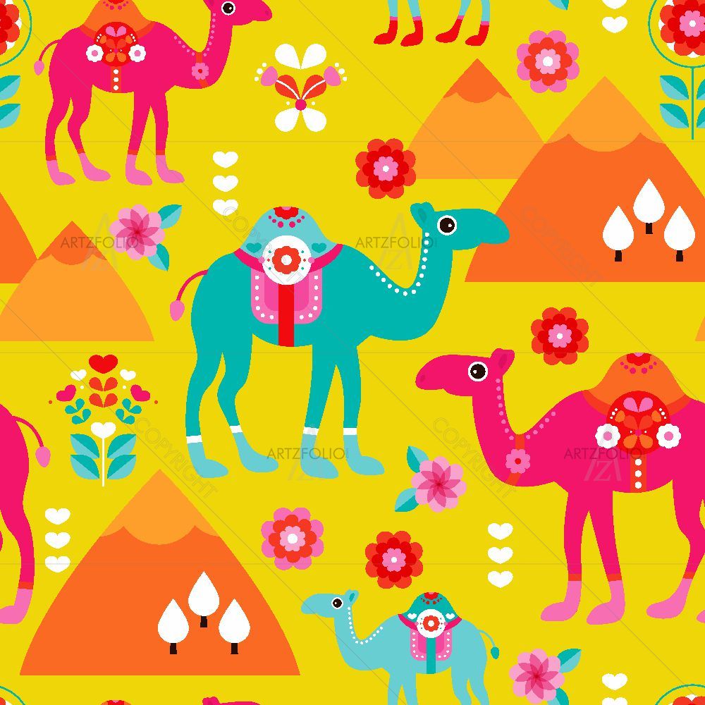 Pyramids & Camel — Devotional custom art by ArtzFolio