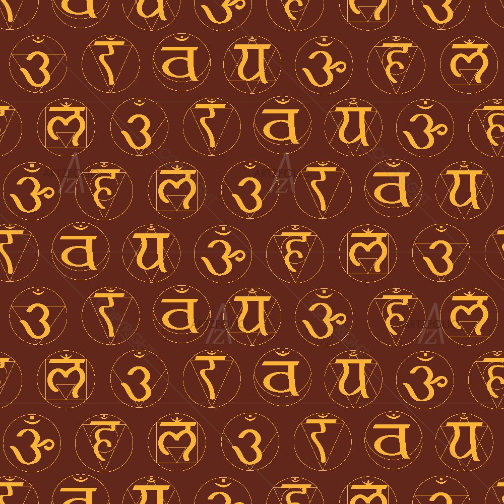 Hindu Sanskrit Chakras D1 — custom-size art design 5015189