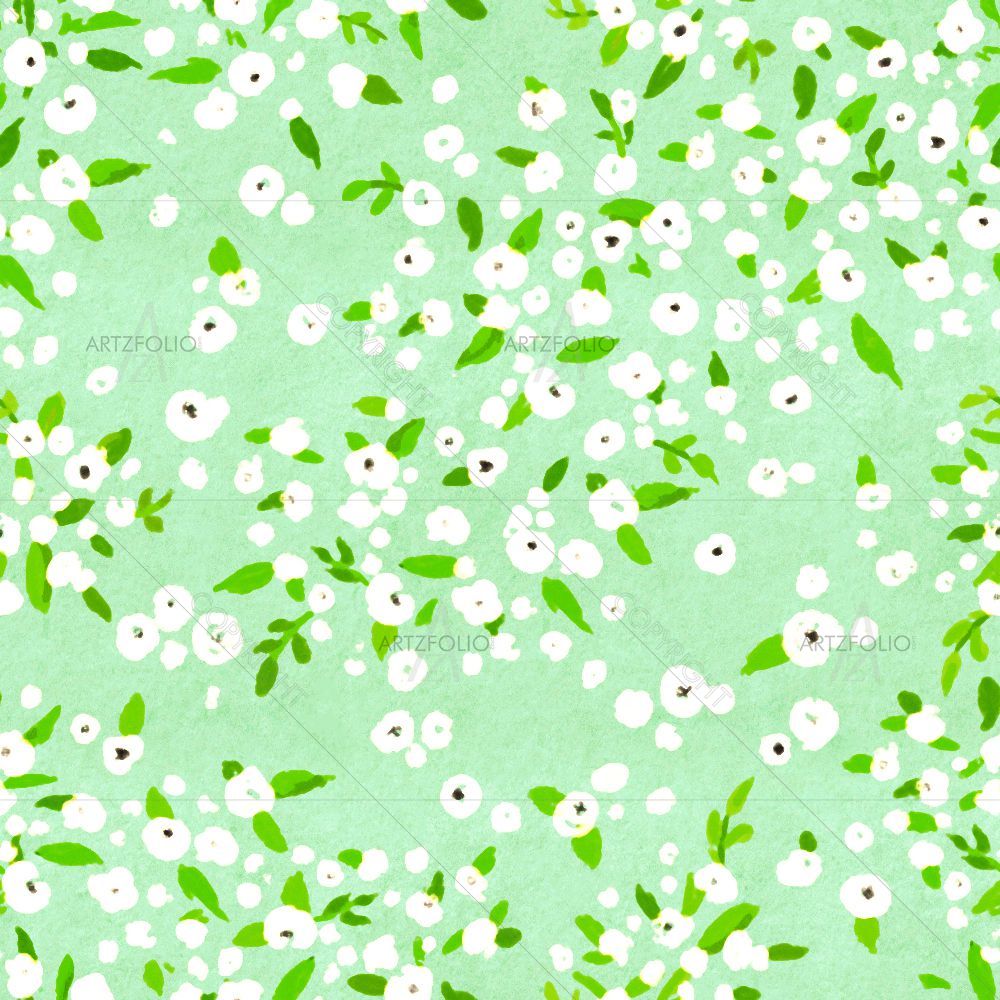 Green Floral Art — custom-size art design 5015196