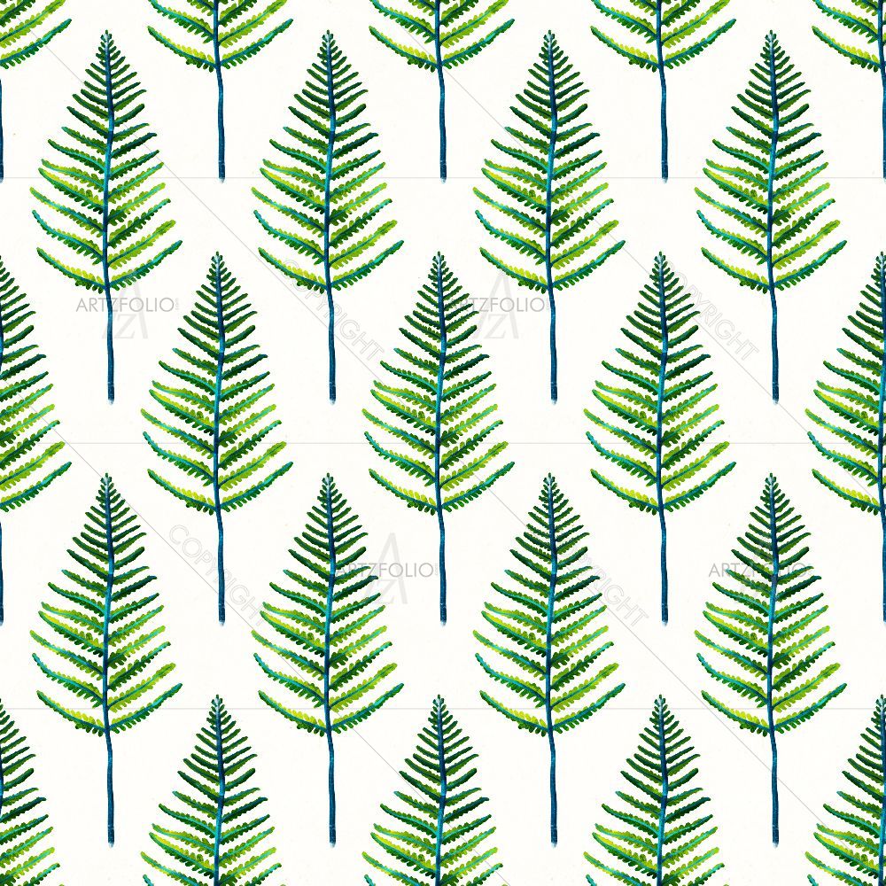 Green Fern Leaves — Botanical custom art by ArtzFolio