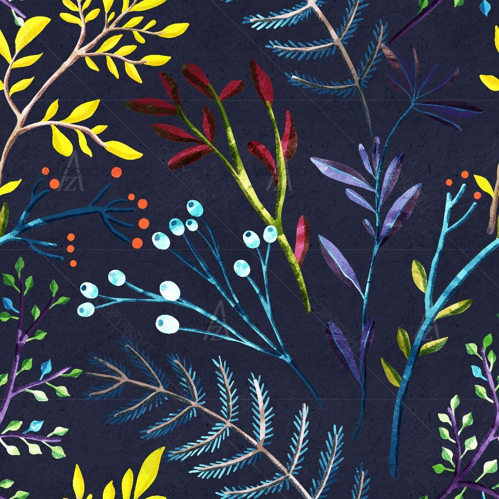 Floral Botanical Pattern D3 — custom-size art design 5015211