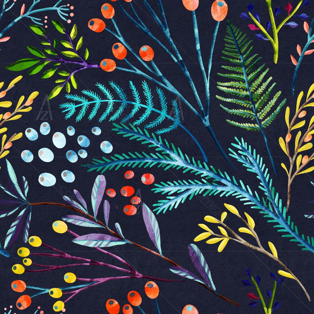 Floral Botanical Pattern D5 — custom-size art design 5015213