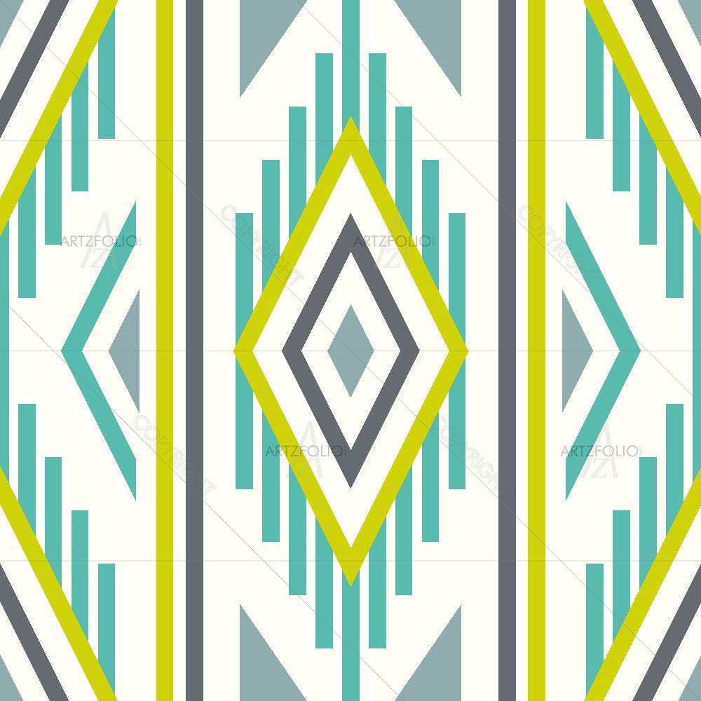Geometric Ikat — Abstract custom art by ArtzFolio