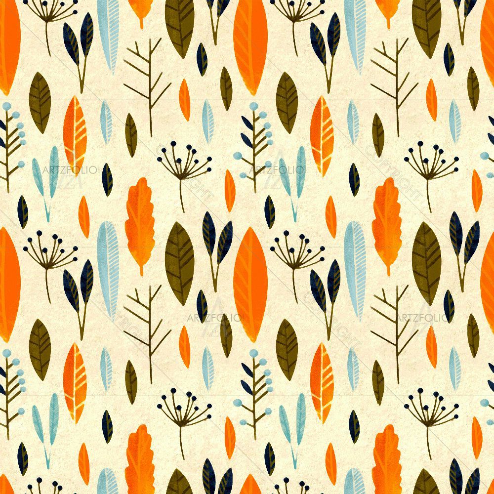 Floral Botanical Pattern D9 — custom-size art design 5015233