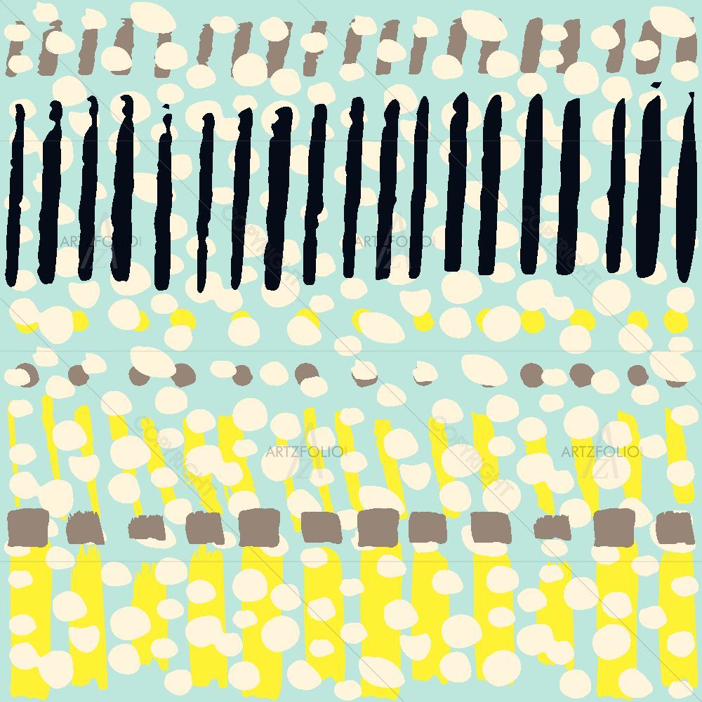 Colorful Watercolor Dots and Stripes — Abstract custom art by ArtzFolio