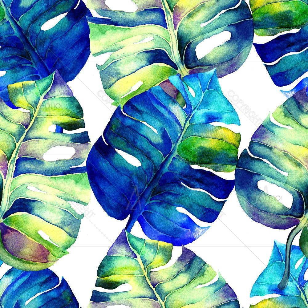 Watercolor Floral Leaves D2 — custom-size art design 5015240