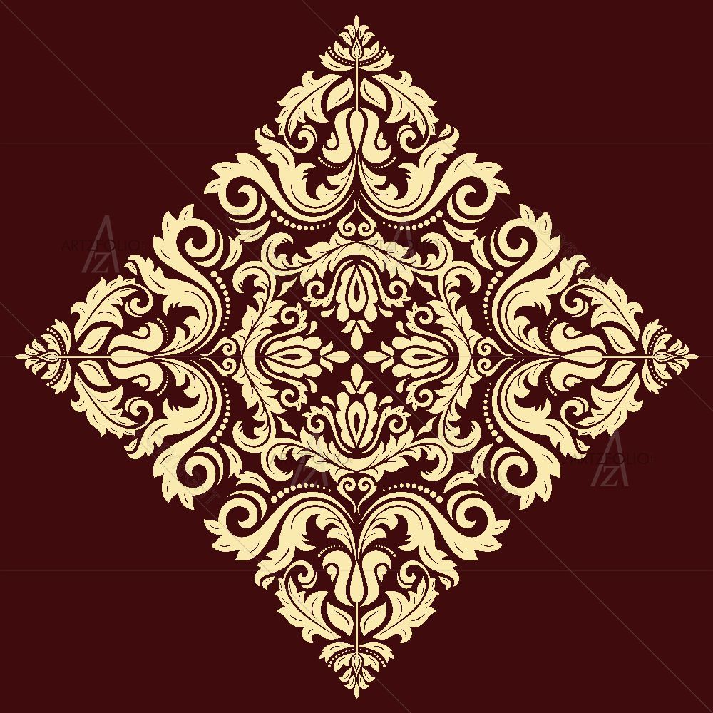 Oriental Arabesque and Floral Elements — custom-size art design 5015245